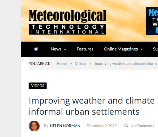Improving weather and climate information in informal urban settlements