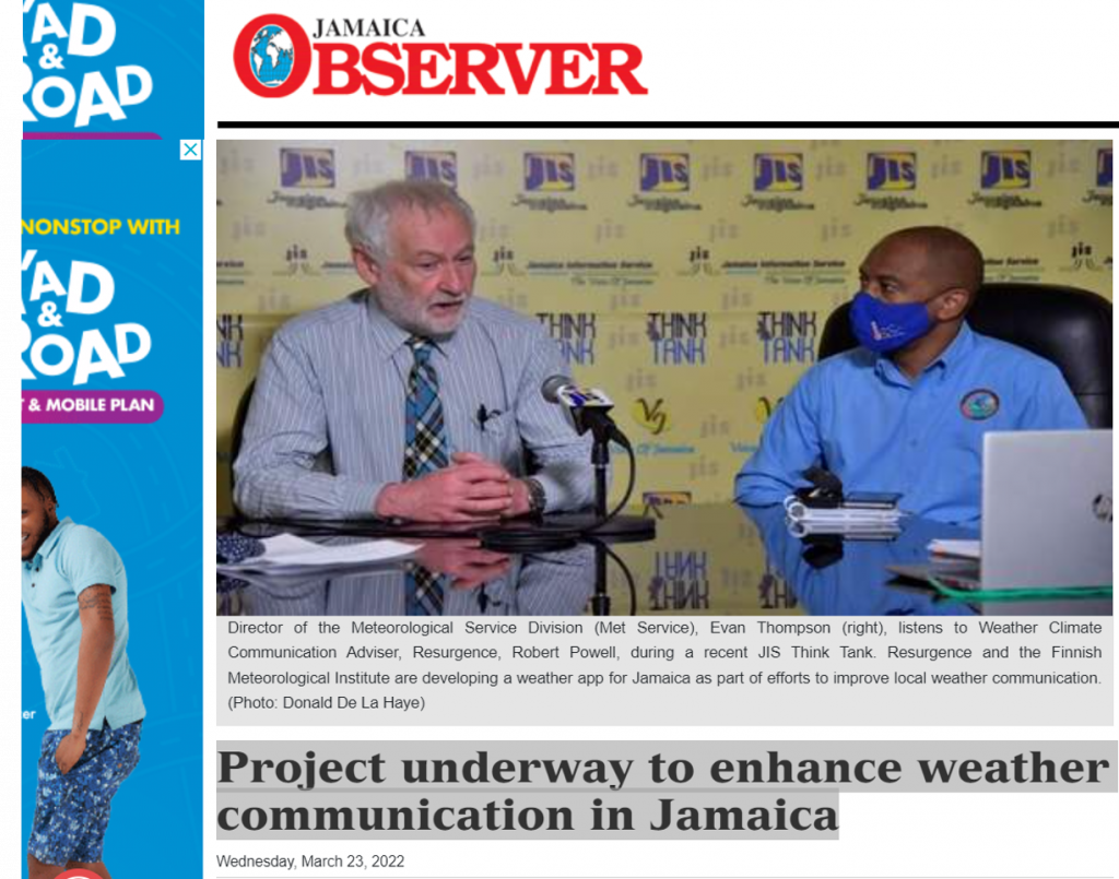 Project underway to enhance weather communication in Jamaica – BReTCAT (our DARAJA initiative for the Caribbean)