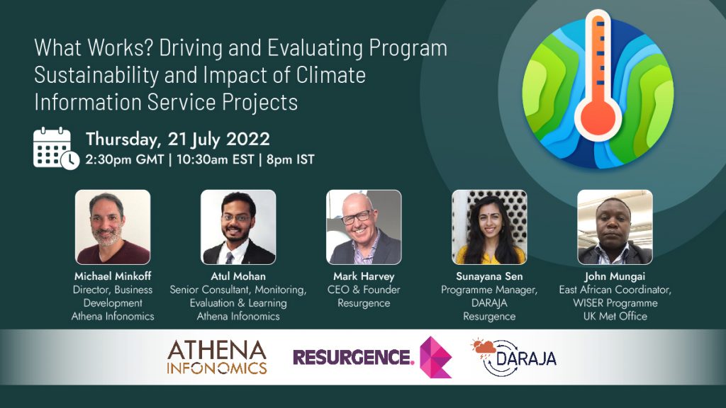 Athena Infonomics webinar on the WISER Climate Sustainable Development Program in Africa
