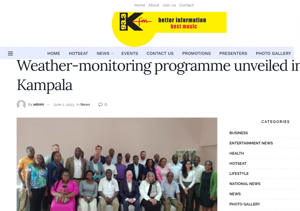 KFM Uganda – Weather-monitoring programme unveiled in Kampala
