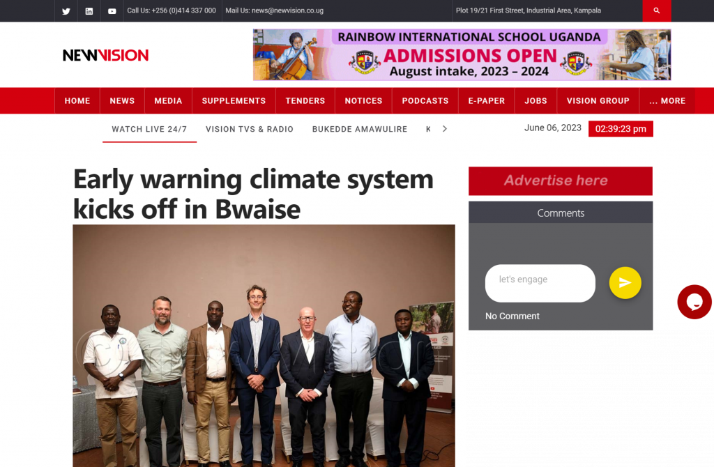 New Vision Uganda – Early warning climate system kicks off in Bwaise