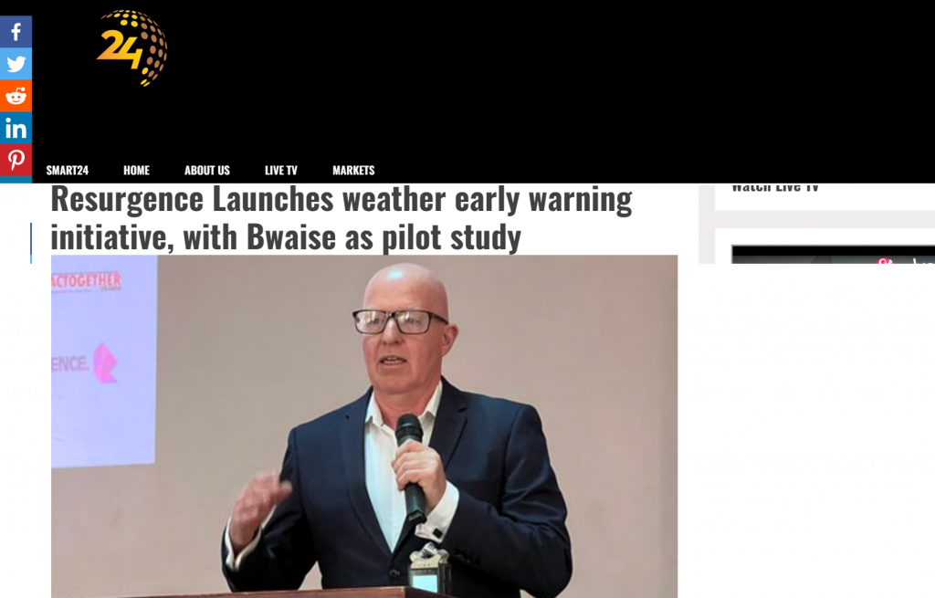 Smart24 TV Uganda – Resurgence Launches weather early warning initiative, with Bwaise as pilot study