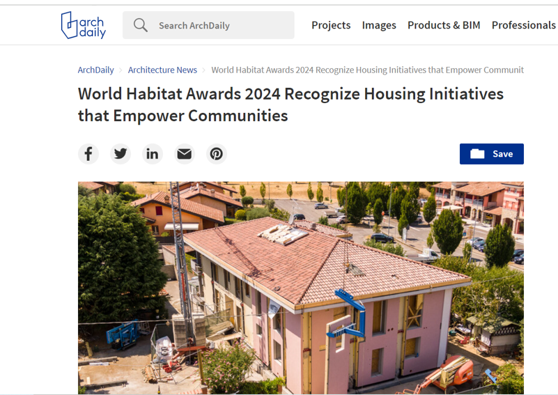 Arch Daily: World Habitat Awards 2024 Recognize Housing Initiatives that Empower Communities