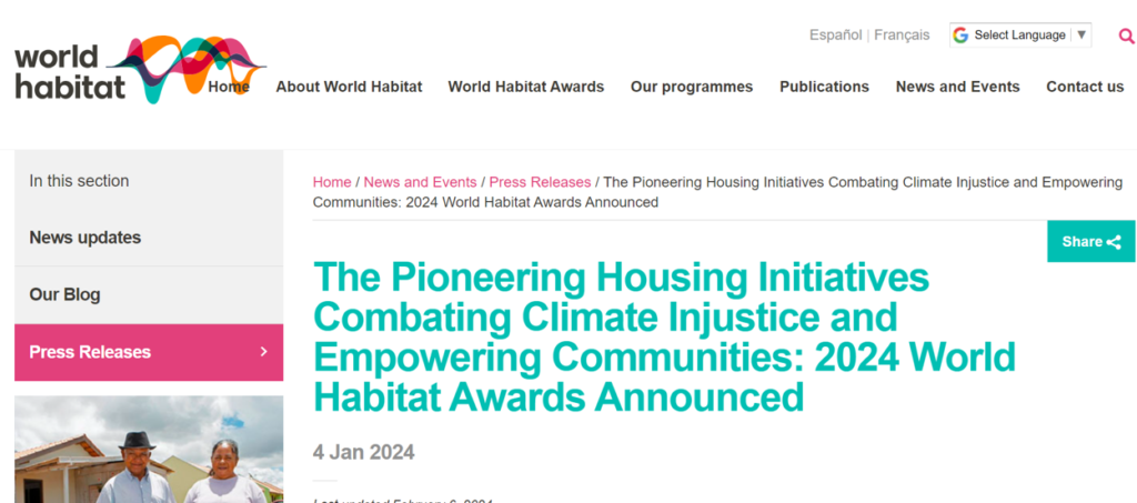 The Pioneering Housing Initiatives Combating Climate Injustice and Empowering Communities: 2024 World Habitat Awards Announced