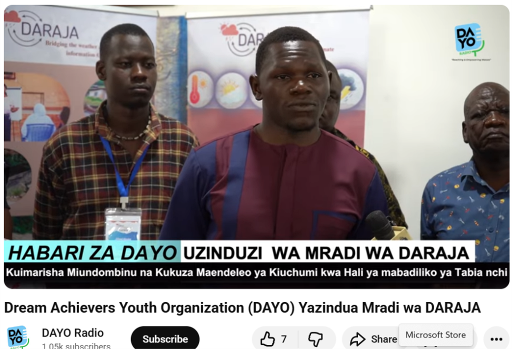 Dream Achievers Youth Organization (DAYO) Yazindua Mradi wa DARAJA